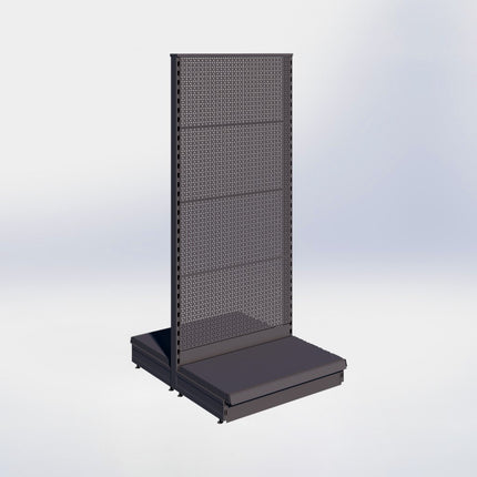 Middenstelling perforatie - H180 x B80 x D47 cm - 1 niveau - Antraciet