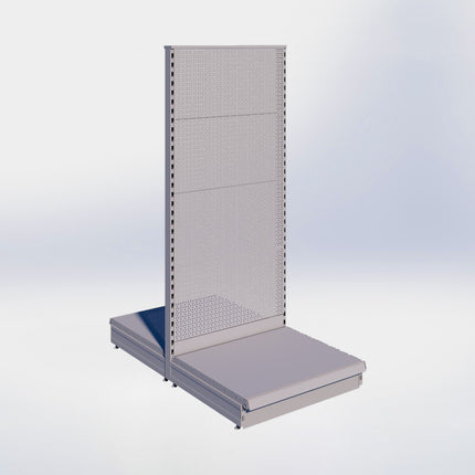 Middenstelling perforatie - H180 x B80 x D67 cm - 1 niveau - Grijs