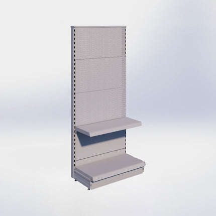 Kopstelling perforatie - H180 x B80 x D37 cm - 2 niveaus - Grijs