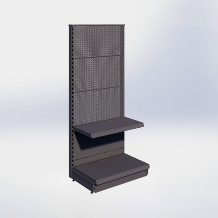 Kopstelling perforatie - H180 x B80 x D47 cm - 2 niveaus - Antraciet