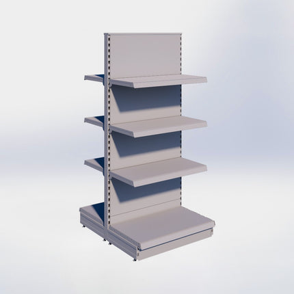 Middenstelling - H180 x B80 x D47 cm - 4 niveaus - Grijs