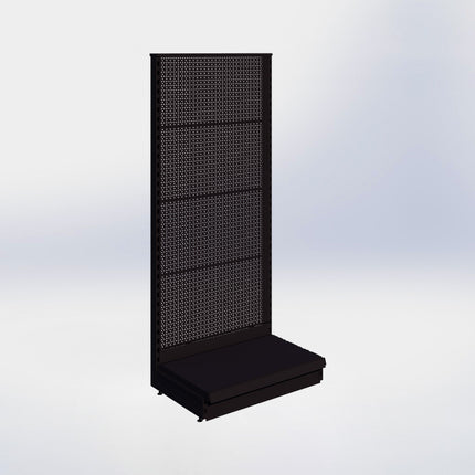 Kopstelling perforatie - H180 x B80 x D47 cm - 1 niveau - Zwart