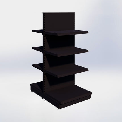 Middenstelling - H180 x B80 x D57 cm - 4 niveaus - Zwart