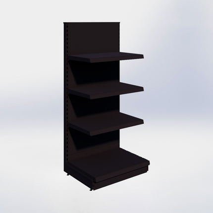 Kopstelling - H180 x B80 x D57 cm - 4 niveaus - Zwart