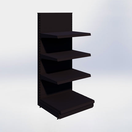 Kopstelling - H180 x B80 x D67 cm - 4 niveaus - Zwart