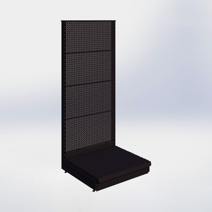 Kopstelling perforatie - H180 x B80 x D67 cm - 1 niveau - Zwart