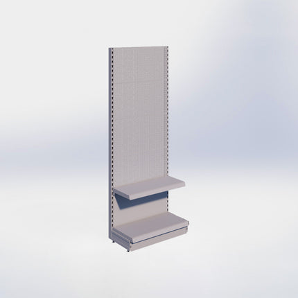 Wandstelling perforatie - H215 x B80 x D37 cm - 2 niveaus - Grijs