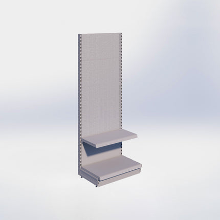 Wandstelling perforatie - H215 x B80 x D47 cm - 2 niveaus - Grijs