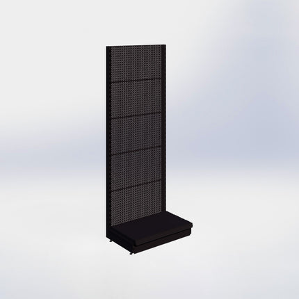 Wandstelling perforatie - H215 x B80 x D47 cm - 1 niveau - Zwart