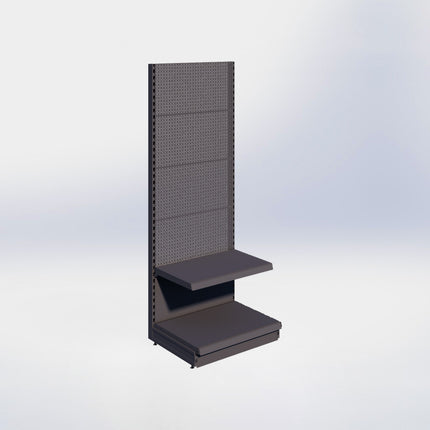 Wandstelling perforatie - H215 x B80 x D57 cm - 2 niveaus - Antraciet