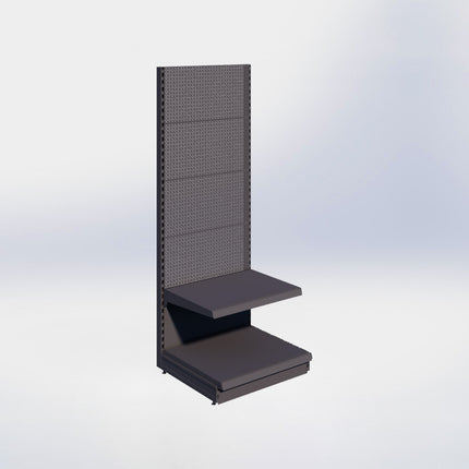 Wandstelling perforatie - H215 x B80 x D67 cm - 2 niveaus - Antraciet