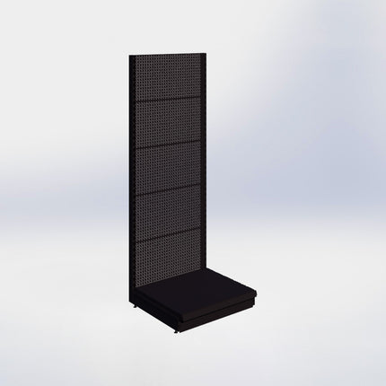 Wandstelling perforatie - H215 x B80 x D67 cm - 1 niveau - Zwart