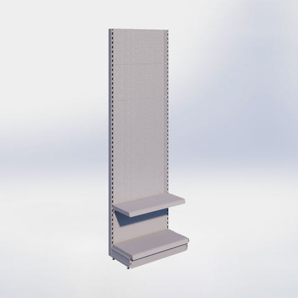 Wandstelling perforatie - H250 x B80 x D37 cm - 2 niveaus - Grijs