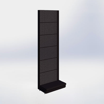 Wandstelling perforatie - H250 x B80 x D37 cm - 1 niveau - Zwart