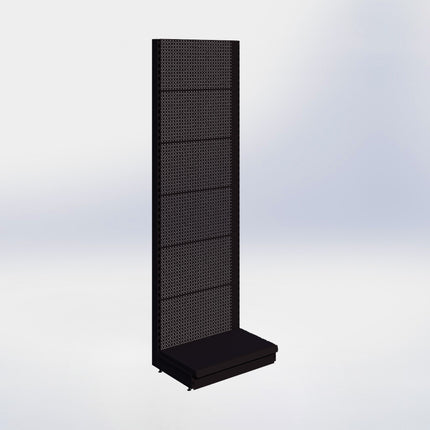Wandstelling perforatie - H250 x B80 x D47 cm - 1 niveau - Zwart