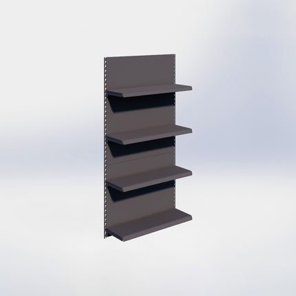Wandrailstelling - H200 x B100 x D30 cm - 4 niveaus - Antraciet