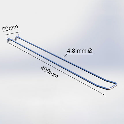 20027400 - Blisterhaak dubbel (50 stuks) - 400 mm - 4,8 mm ø - 50 mm h.o.h.
