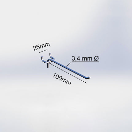 BLISTER HOOKS single 100 mm 3.4 25