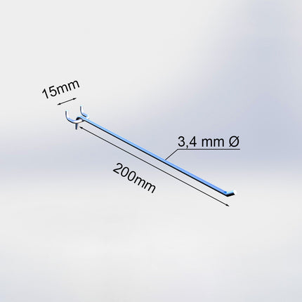 BOARD HOOKS single 200 mm 3.4mm 15