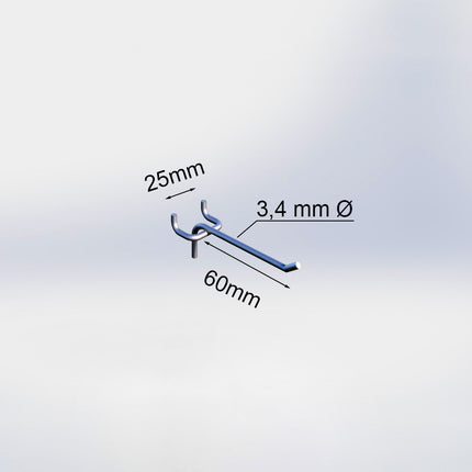 BLISTER HOOKS single 60 mm 3.4 25