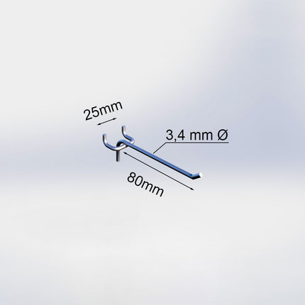 BLISTER HOOKS single 80 mm 3.4 25