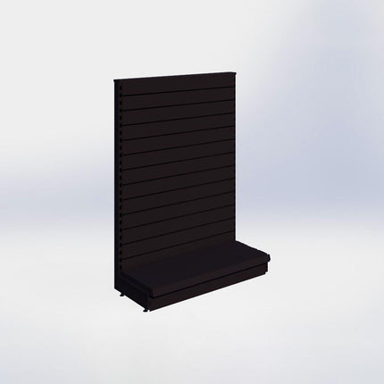Kopstelling slatwall - H140 x B100 x D37 cm - 1 niveau - Zwart