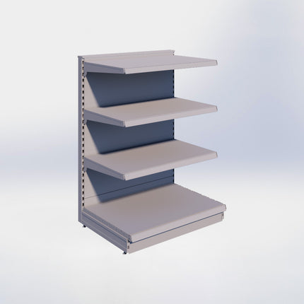 Kopstelling - H140 x B100 x D67 cm - 4 niveaus - Grijs