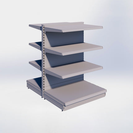 Middenstelling - H140 x B100 x D67 cm - 4 niveaus - Grijs