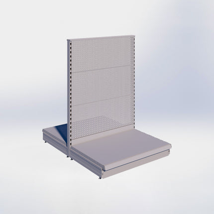 Middenstelling perforatie - H140 x B100 x D67 cm - 1 niveau - Grijs