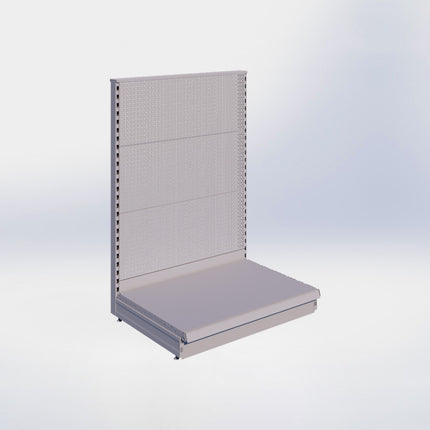 Kopstelling perforatie - H140 x B100 x D67 cm - 1 niveau - Grijs