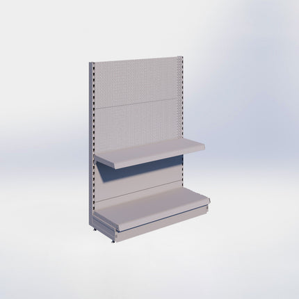 Kopstelling perforatie - H140 x B100 x D37 cm - 2 niveaus - Grijs