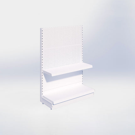 Kopstelling perforatie - H140 x B100 x D37 cm - 2 niveaus - Wit