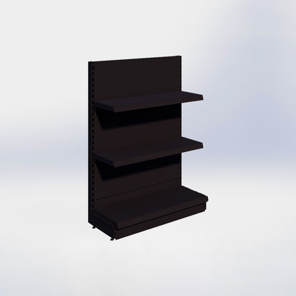 Kopstelling - H140 x B100 x D37 cm - 3 niveaus - Zwart