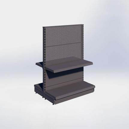 Middenstelling perforatie - H140 x B100 x D37 cm - 2 niveaus - Antraciet