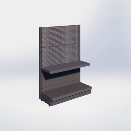 Kopstelling perforatie - H140 x B100 x D37 cm - 2 niveaus - Antraciet