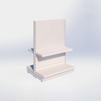 Middenstelling perforatie - H140 x B100 x D37 cm - 2 niveaus - Crème wit