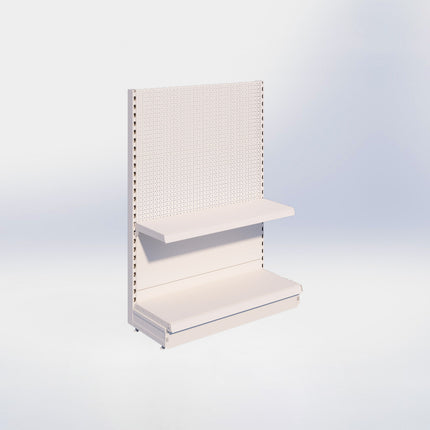 Kopstelling perforatie - H140 x B100 x D37 cm - 2 niveaus - Crème wit