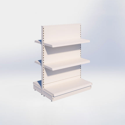 Middenstelling - H140 x B100 x D37 cm - 3 niveaus - Crème wit