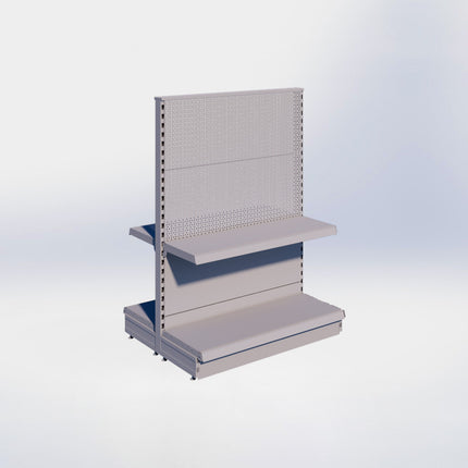 Middenstelling perforatie - H140 x B100 x D37 cm - 2 niveaus - Grijs