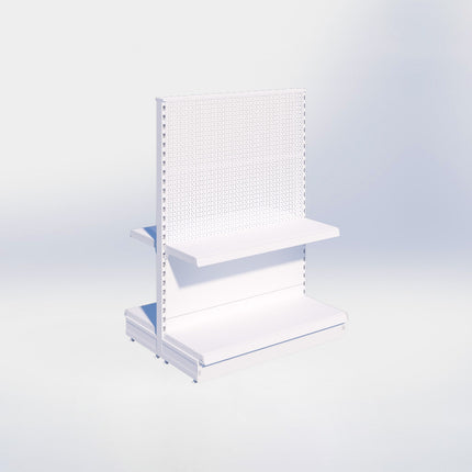 Middenstelling perforatie - H140 x B100 x D37 cm - 2 niveaus - Wit