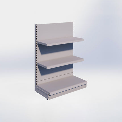 Kopstelling - H140 x B100 x D47 cm - 3 niveaus - Grijs