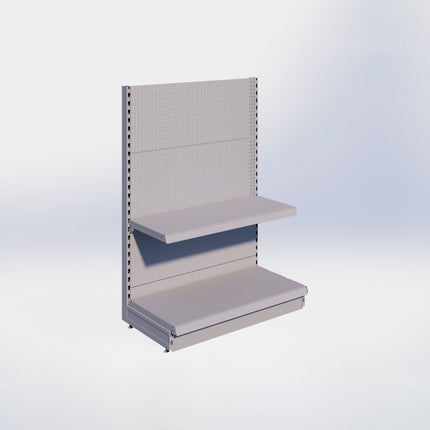 Kopstelling perforatie - H140 x B100 x D47 cm - 2 niveaus - Grijs