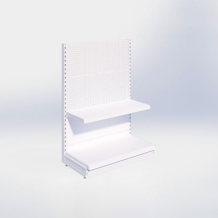 Kopstelling perforatie - H140 x B100 x D47 cm - 2 niveaus - Wit