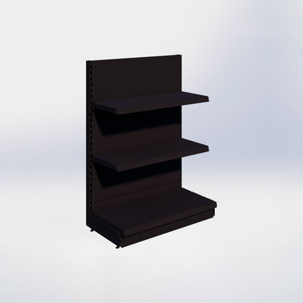 Kopstelling - H140 x B100 x D47 cm - 3 niveaus - Zwart