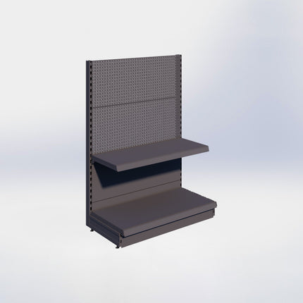 Kopstelling perforatie - H140 x B100 x D47 cm - 2 niveaus - Antraciet