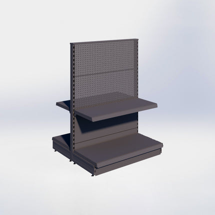 Middenstelling perforatie - H140 x B100 x D47 cm - 2 niveaus - Antraciet