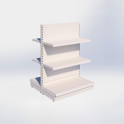 Middenstelling - H140 x B100 x D47 cm - 3 niveaus - Crème wit