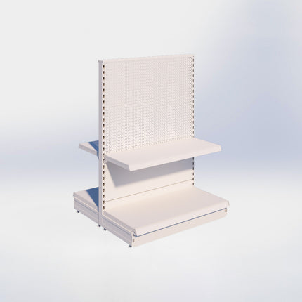 Middenstelling perforatie - H140 x B100 x D47 cm - 2 niveaus - Crème wit