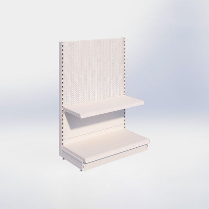 Kopstelling perforatie - H140 x B100 x D47 cm - 2 niveaus - Crème wit