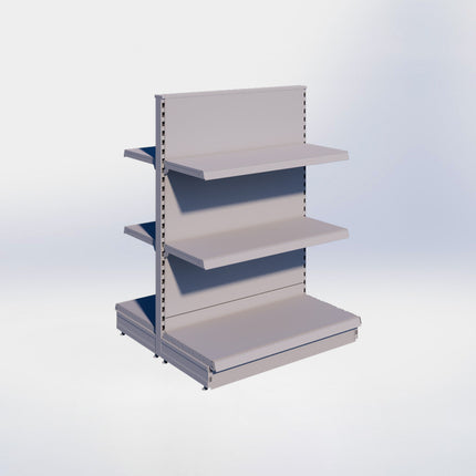 Middenstelling - H140 x B100 x D47 cm - 3 niveaus - Grijs